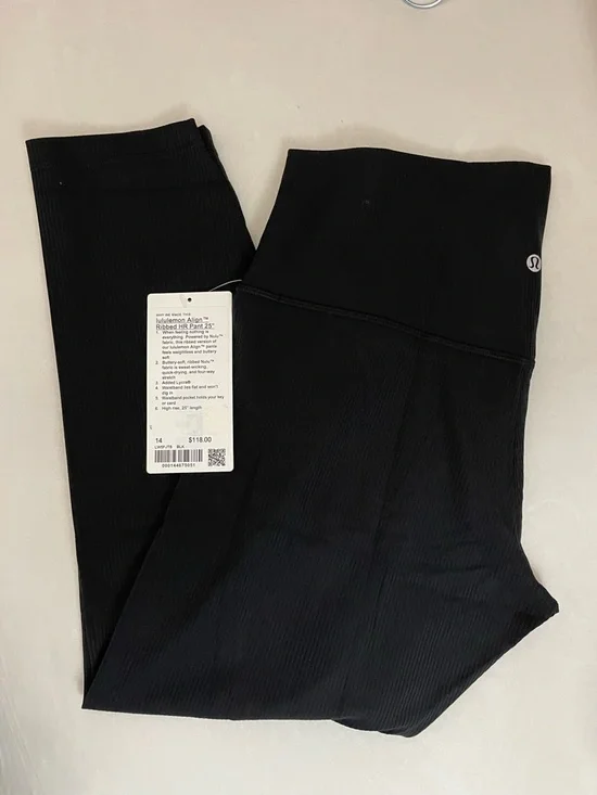 Lululemon NWT Align Ribbed High-Rise pants in Black 25” Leggings size 14 - Picture 9 of 12